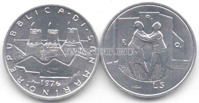 Сан-Марино 5 лир 1976 год